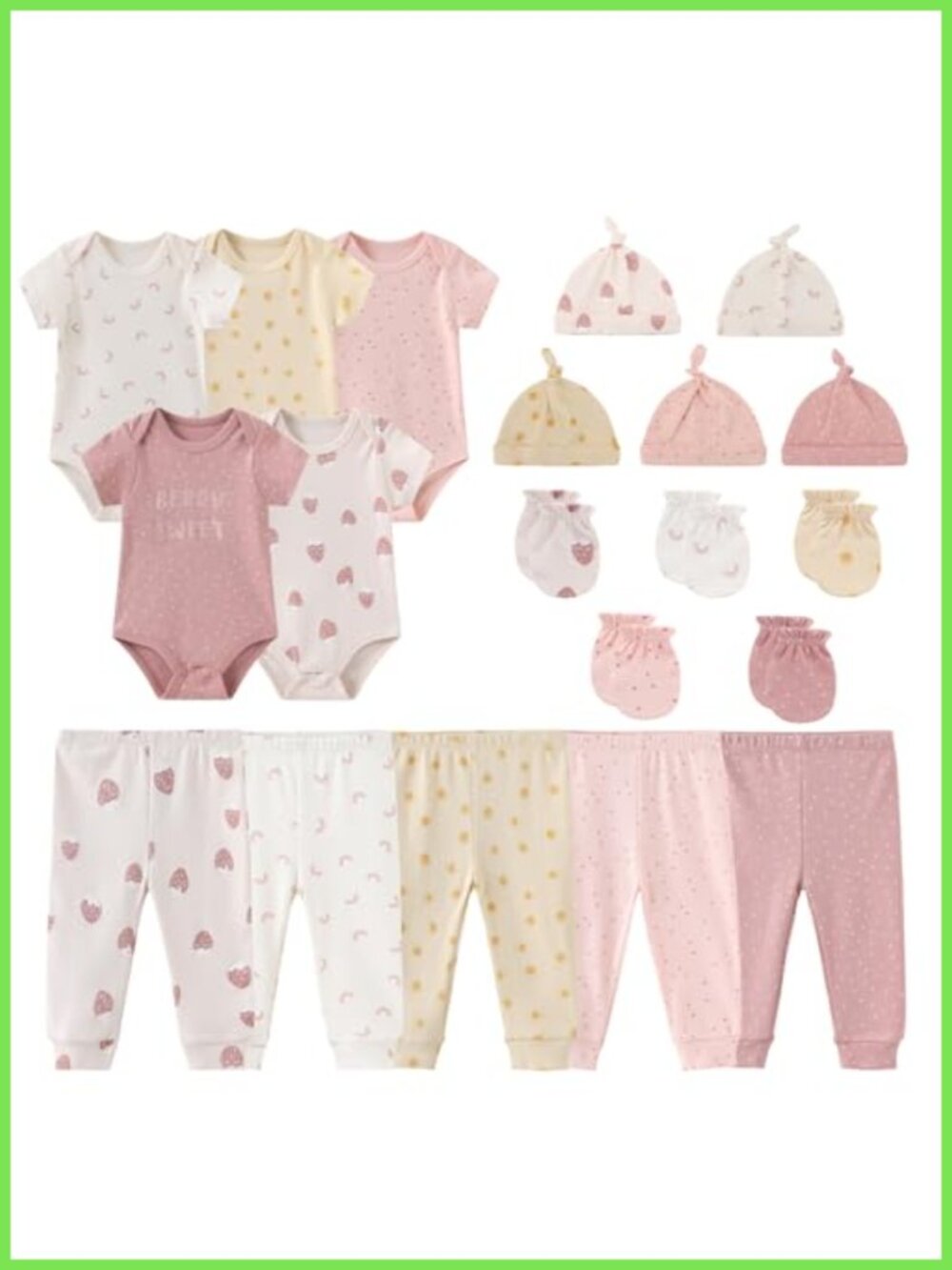 Baby 20 Pack Bodysuits Sets Newborn Clothes Essentials 100% Cotton